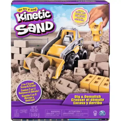 Kinetic Sand - 2 az 1-ben kinetikus homok építőkészlet buldózerrel