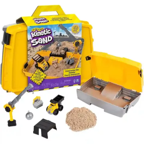 Kinetic Sand - Építkezés kinetikus homok játékkészlet daruval és teherautóval
