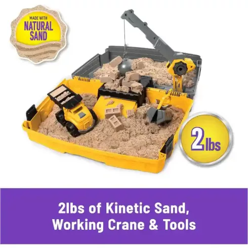 Kinetic Sand - Építkezés kinetikus homok játékkészlet daruval és teherautóval