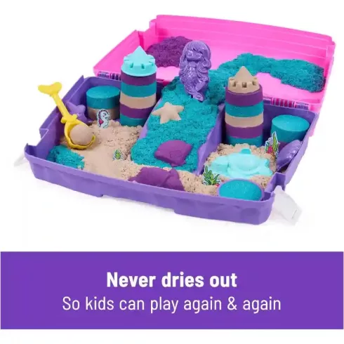 Kinetic Sand - Sellők kinetikus homok játékkészlet bőröndben