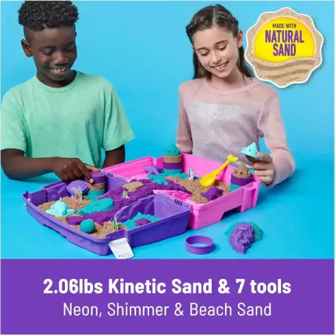 Kinetic Sand - Sellők kinetikus homok játékkészlet bőröndben
