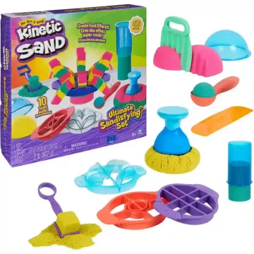 Kinetic Sand - Színes kinetikus homok szett 10 eszközzel