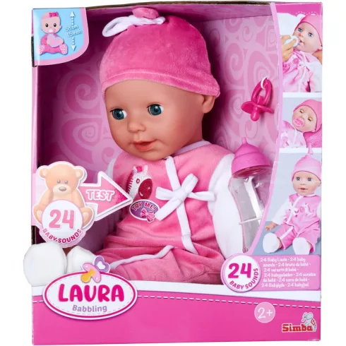 Simba Toys Laura - Beszélő interaktív lány baba cumisüveggel 38cm