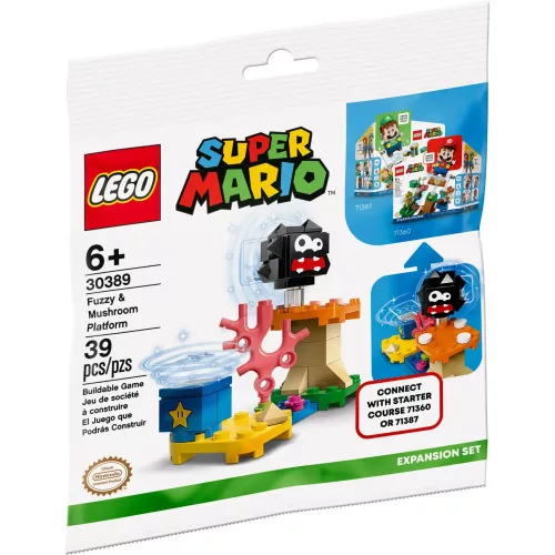 Lego Super Mario 30389 Fuzzy és Gomba emelvény kiegészítő szett