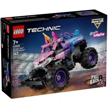   Lego Technic 42220 Hátrahúzós Monster Jam™ Sparkle Smash™ egyszarvú autó