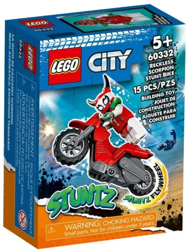Lego City 60332 Vakmerő skorpió kaszkadőr lendkerekes motor (csomagolássérült)