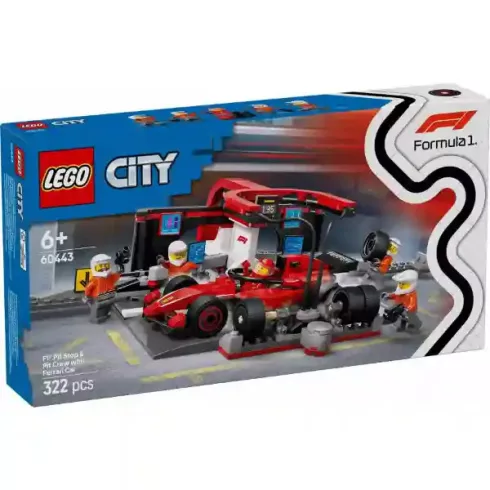Lego City 60443 F1®-es boxutca és személyzet Ferrari versenyautóval