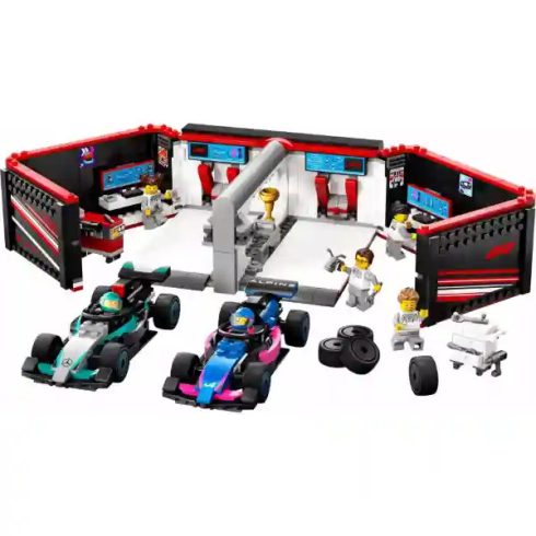 Lego City 60444 F1®-es garázs Mercedes-AMG és Alpine versenyautókkal