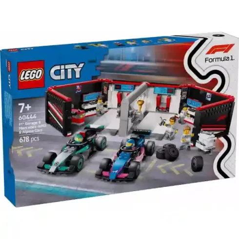 Lego City 60444 F1®-es garázs Mercedes-AMG és Alpine versenyautókkal