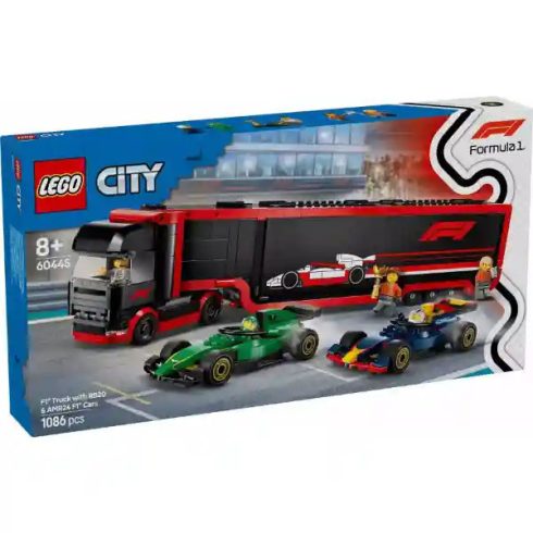 Lego City 60445 F1®-es kamion RB20 és AMR24 F1®-es versenyautókkal