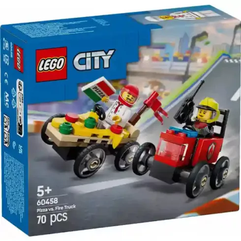Lego City 60458 Pizzásautó vs. tűzoltóautó versenyautós csomag