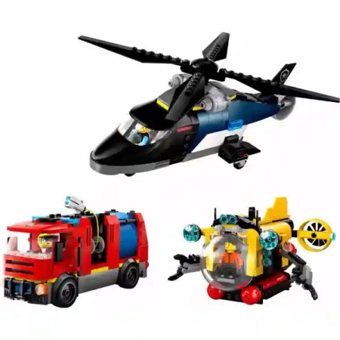 Lego City 60462 Helikopter, tűzoltóautó és tengeralattjáró egy csomagban