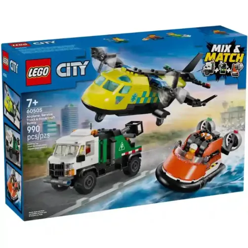 Lego City 60505 Repülőgép, emelőkosaras kocsi és légpárnás jármű gyűjtemény