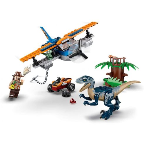 Lego Jurassic World 75942 Velociraptor: Kétfedelű repülőgépes mentőakció