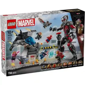   Lego Marvel 76314 Amerika Kapitány: Polgárháború csatajelenet