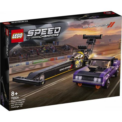 Lego Speed Champions 76904 Mopar Dodge//SRT Top Fuel Dragster és 1970 Dodge Challenger T/A versenyautók