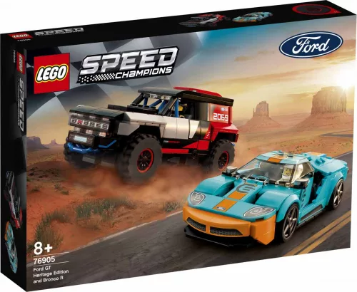 Lego Speed Champions 76905 Ford GT Heritage Edition és Bronco R versenyautók