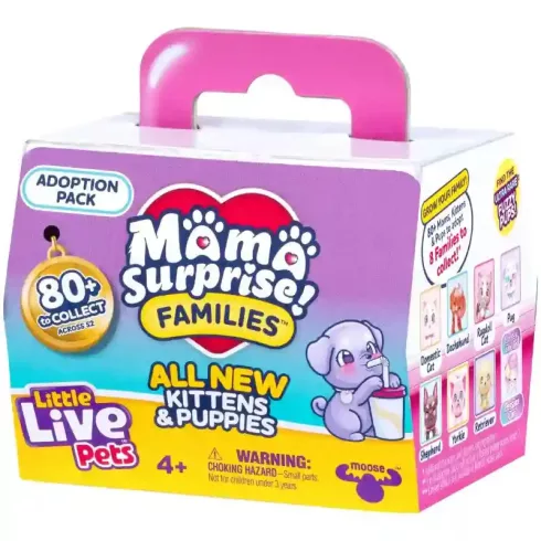 Little Live Pets Mama Surprise Families - Örökbefogadás: Gyűtjhető meglepetés kutya és cica figurák