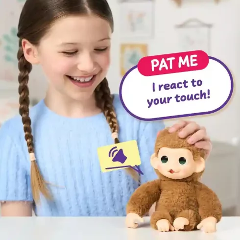 Little Live Pets My Baby Monkey Minis - Pepi Peach, az interaktív bébi majom