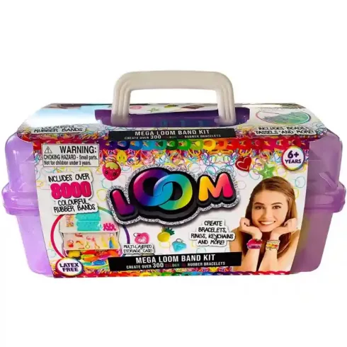 Loom 8000 darabos karkötő készítő készlet hordozható dobozban