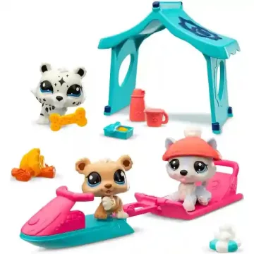   Littlest Pet Shop LPS - Havas nap figurákkal (husky kutya, hópárduc, jegesmedve)