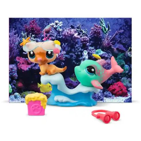 Littlest Pet Shop LPS - Vizes kaland figurákkal (vidra, delfin)