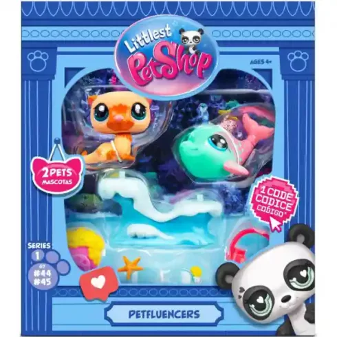 Littlest Pet Shop LPS - Vizes kaland figurákkal (vidra (#47) és delfin (#46))