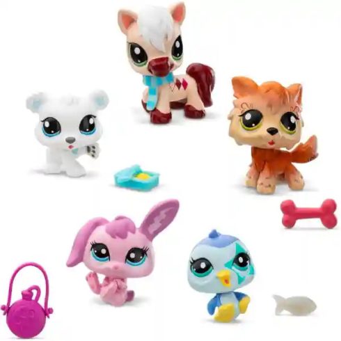 Littlest Pet Shop LPS - Téli gyűjtői készlet figurákkal (jegesmedve, pingvin, ló, farkas, nyuszi)