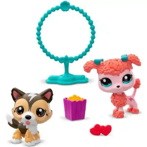 Littlest Pet Shop LPS - Shetlandi juhászkutya (#88) és pudli (uszkár) kutya (#89) figuraszett