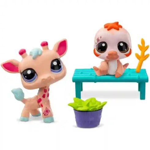 Littlest Pet Shop LPS - Zsiráf (#92) és lajhár (#93) figuraszett