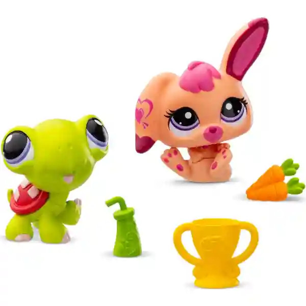 Littlest Pet Shop LPS - Teknős (#94) és nyuszi (#95) figuras