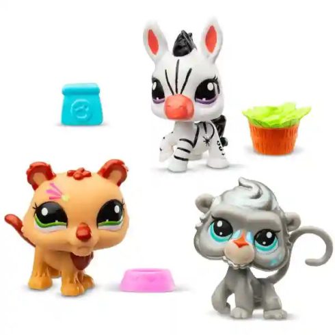 Littlest Pet Shop LPS - Oroszlán (#96), zebra (#97) és pávián (majom) (#98) figuraszett