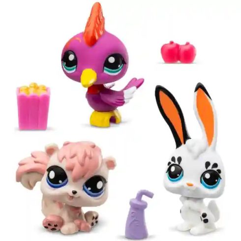 Littlest Pet Shop LPS - Harkály (fakopáncs) (#99), nyuszi (#100) és mókus (#101) figuraszett