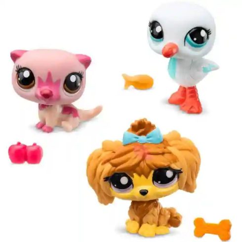 Littlest Pet Shop LPS - Máltai selyemkutya (#118), sirály (#41) és vidra (#43) figuraszett