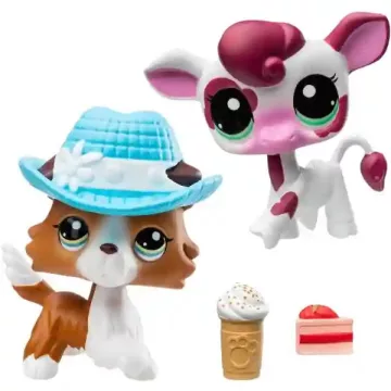  Littlest Pet Shop LPS - Tehén (#150) és border collie kutya (#151) figuraszett