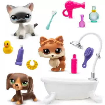   Littlest Pet Shop LPS - Wellness hétvége figurákkal (tacskó kutya (#172), sziámi cica (#173) és pomerániai törpespicc kutya (#174))
