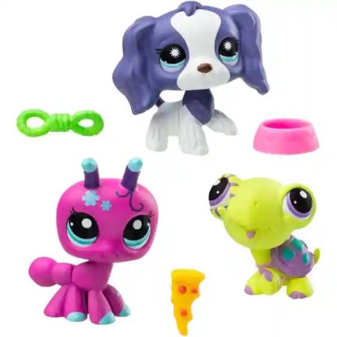 Littlest Pet Shop LPS - Hangya (#160), spániel kutya (#161) és teknős (#162) figuraszett