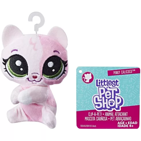 Hasbro Littlest Pet Shop LPS E0343 - Ujjra húzható cica plüss figura 10cm