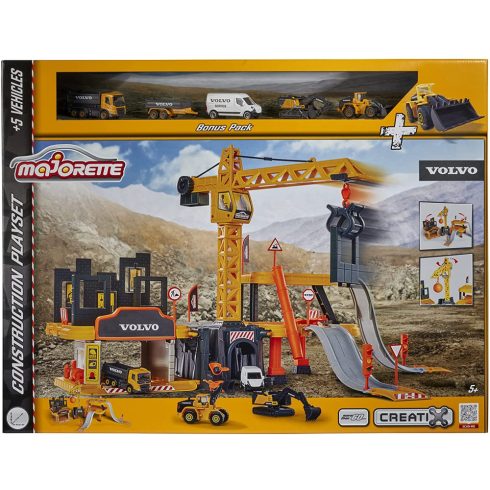 Majorette építkezés játékszett daruval és Volvo járművekkel (212050032)