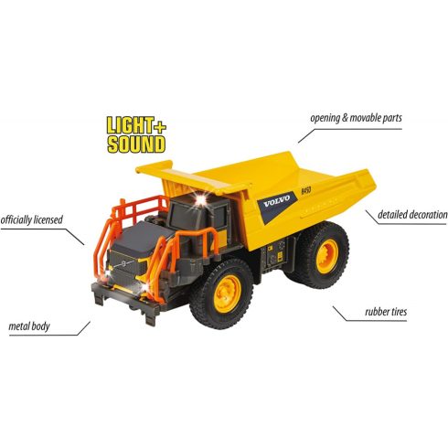 Majorette Volvo dömper fénnyel és hanggal 20cm