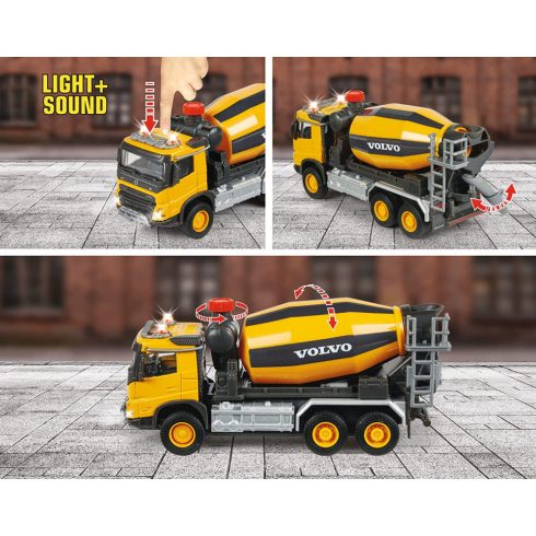 Majorette Volvo betonkeverő mixer fénnyel és hanggal 19cm