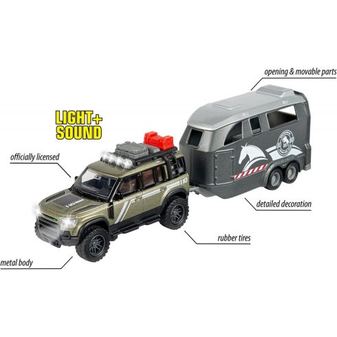 Majorette Land Rover lószállító fénnyel és hanggal 25cm