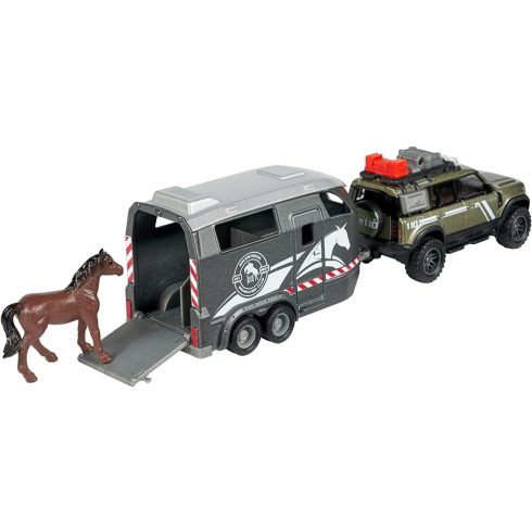 Majorette Land Rover lószállító fénnyel és hanggal 25cm