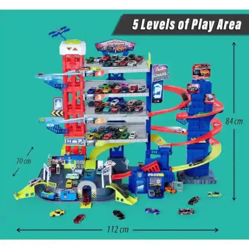 Majorette 5 szintes interaktív mega autópálya járművekkel