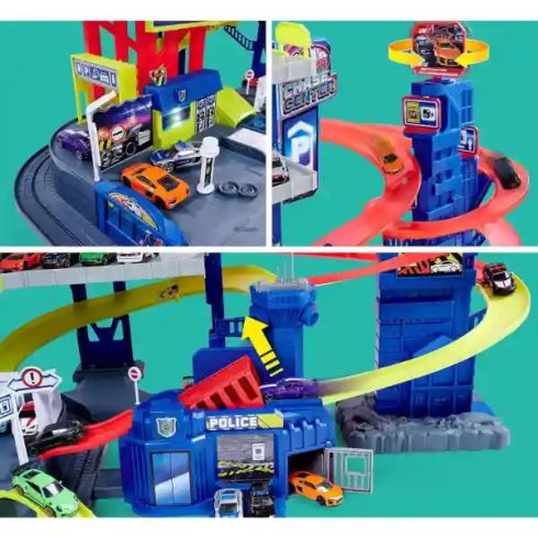 Majorette 5 szintes interaktív mega autópálya járművekkel