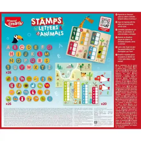 Maped Creativ betűk és állatok nyomdakészlet tanulófüzettel