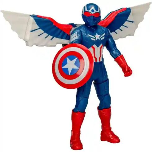 Hasbro Marvel Amerika Kapitány: Szép új világ - Amerika kapitány interaktív szárnyas akciófigura 26cm, Captain America