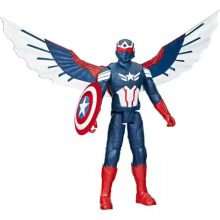   Hasbro Marvel Amerika Kapitány: Szép új világ - Amerika kapitány szárnyas akciófigura 30cm, Titan Hero Series, Captain America