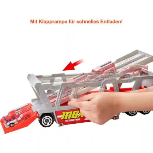 Mattel Matchbox tűzoltó szállító kamion tűzoltóautóval