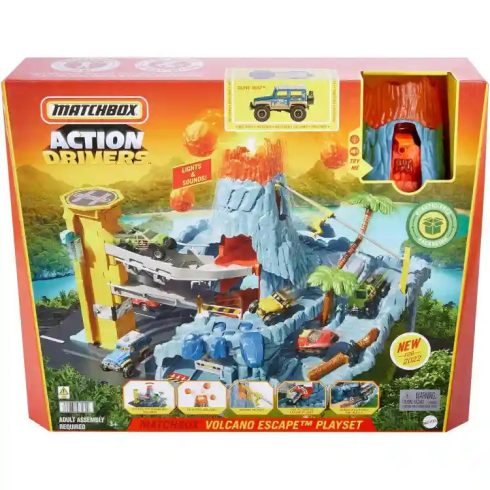 Mattel Matchbox menekülés a vulkánból játékszett fénnyel és hanggal